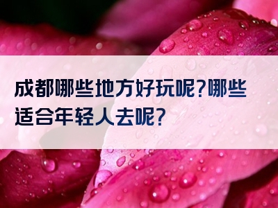 成都哪些地方好玩呢？哪些适合年轻人去呢？