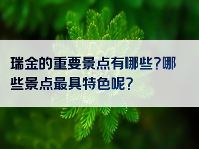 瑞金的重要景点有哪些？哪些景点最具特色呢？