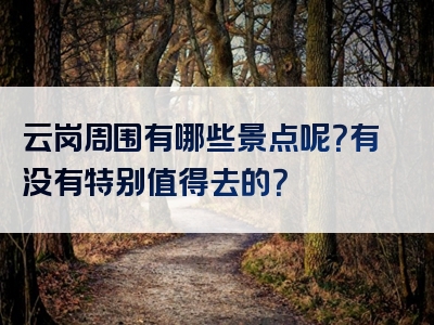 云岗周围有哪些景点呢？有没有特别值得去的？