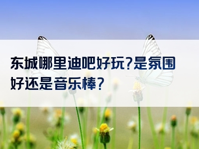 东城哪里迪吧好玩？是氛围好还是音乐棒？