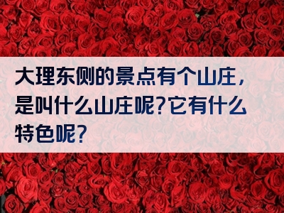 大理东侧的景点有个山庄，是叫什么山庄呢？它有什么特色呢？