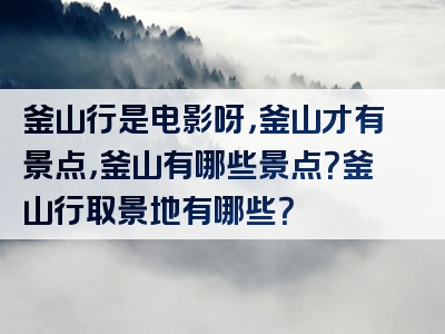 釜山行是电影呀，釜山才有景点，釜山有哪些景点？釜山行取景地有哪些？
