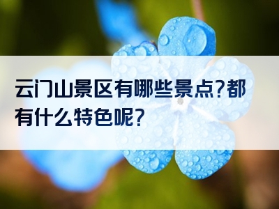 云门山景区有哪些景点？都有什么特色呢？