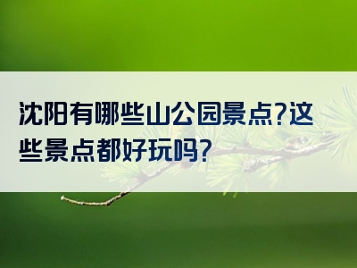 沈阳有哪些山公园景点？这些景点都好玩吗？