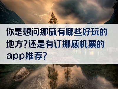 你是想问挪威有哪些好玩的地方？还是有订挪威机票的app推荐？