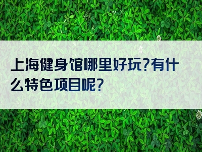 上海健身馆哪里好玩？有什么特色项目呢？