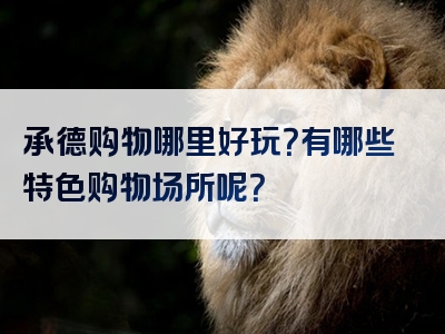 承德购物哪里好玩？有哪些特色购物场所呢？