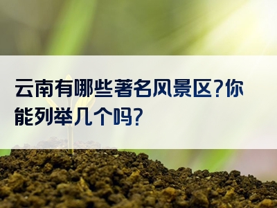 云南有哪些著名风景区？你能列举几个吗？