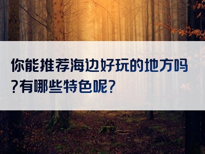 你能推荐海边好玩的地方吗？有哪些特色呢？