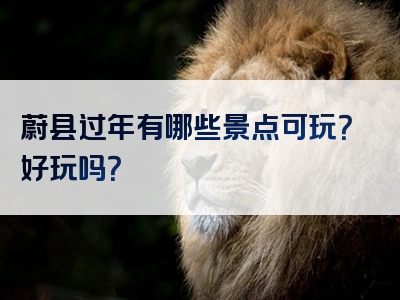蔚县过年有哪些景点可玩？好玩吗？