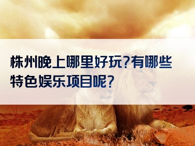 株州晚上哪里好玩？有哪些特色娱乐项目呢？