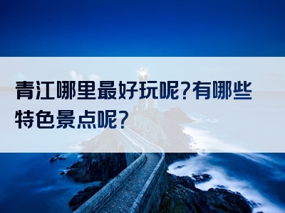 青江哪里最好玩呢？有哪些特色景点呢？