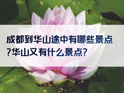 成都到华山途中有哪些景点？华山又有什么景点？