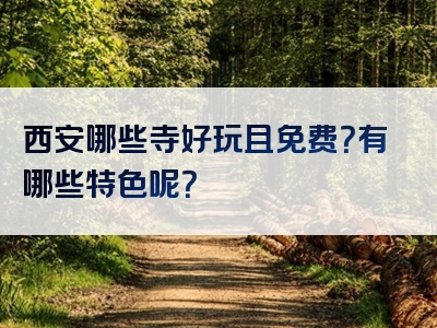 西安哪些寺好玩且免费？有哪些特色呢？