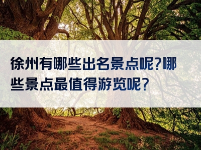 徐州有哪些出名景点呢？哪些景点最值得游览呢？