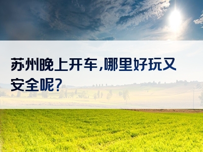 苏州晚上开车，哪里好玩又安全呢？
