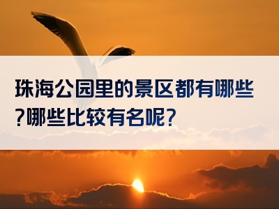 珠海公园里的景区都有哪些？哪些比较有名呢？