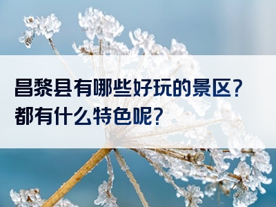 昌黎县有哪些好玩的景区？都有什么特色呢？