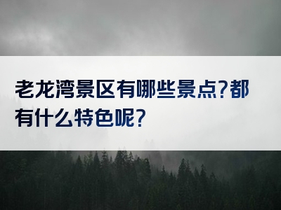 老龙湾景区有哪些景点？都有什么特色呢？