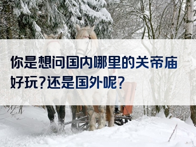 你是想问国内哪里的关帝庙好玩？还是国外呢？