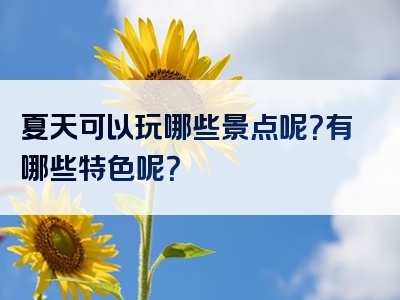 夏天可以玩哪些景点呢？有哪些特色呢？