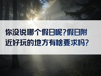 你没说哪个假日呢？假日附近好玩的地方有啥要求吗？