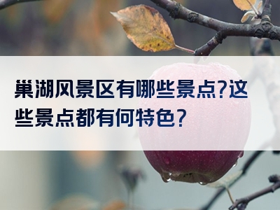 巢湖风景区有哪些景点？这些景点都有何特色？
