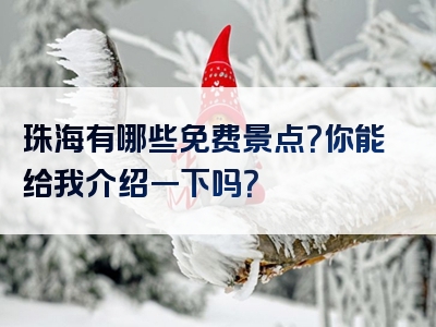 珠海有哪些免费景点？你能给我介绍一下吗？