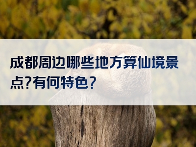 成都周边哪些地方算仙境景点？有何特色？
