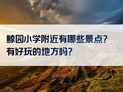 鲸园小学附近有哪些景点？有好玩的地方吗？