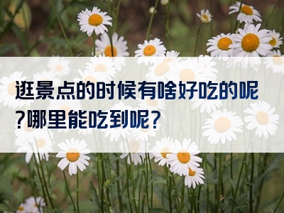 逛景点的时候有啥好吃的呢？哪里能吃到呢？