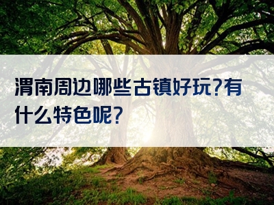 渭南周边哪些古镇好玩？有什么特色呢？