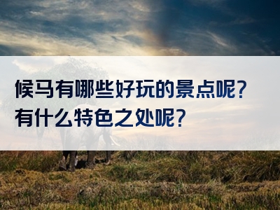 候马有哪些好玩的景点呢？有什么特色之处呢？