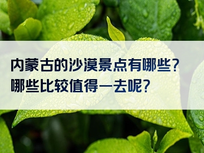 内蒙古的沙漠景点有哪些？哪些比较值得一去呢？
