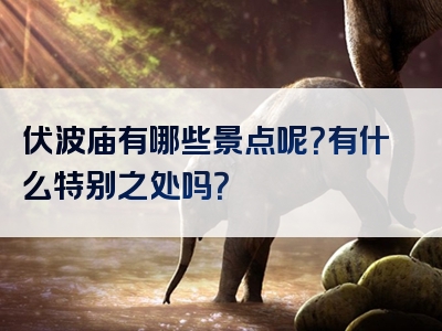 伏波庙有哪些景点呢？有什么特别之处吗？