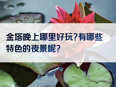 金塔晚上哪里好玩？有哪些特色的夜景呢？