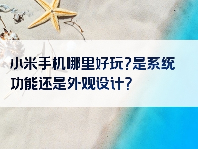 小米手机哪里好玩？是系统功能还是外观设计？