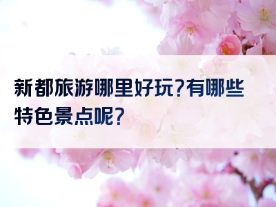 新都旅游哪里好玩？有哪些特色景点呢？