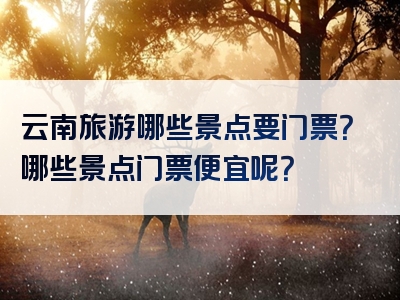 云南旅游哪些景点要门票？哪些景点门票便宜呢？