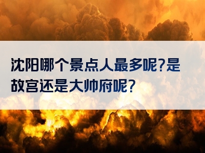 沈阳哪个景点人最多呢？是故宫还是大帅府呢？