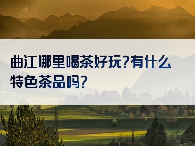曲江哪里喝茶好玩？有什么特色茶品吗？