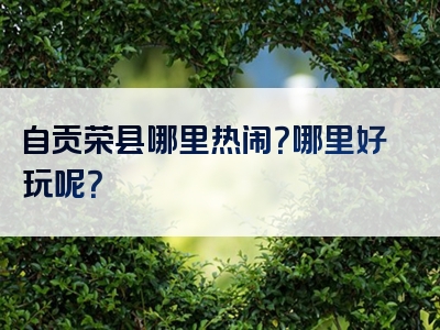 自贡荣县哪里热闹？哪里好玩呢？