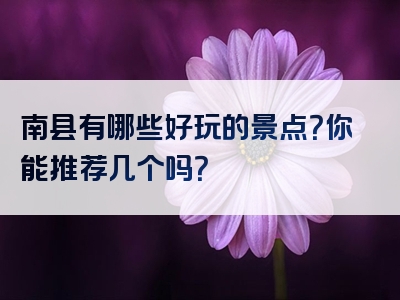 南县有哪些好玩的景点？你能推荐几个吗？