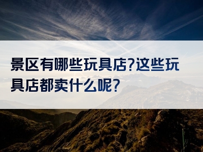 景区有哪些玩具店？这些玩具店都卖什么呢？