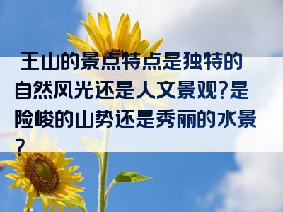 僰王山的景点特点是独特的自然风光还是人文景观？是险峻的山势还是秀丽的水景？