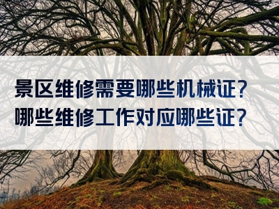 景区维修需要哪些机械证？哪些维修工作对应哪些证？