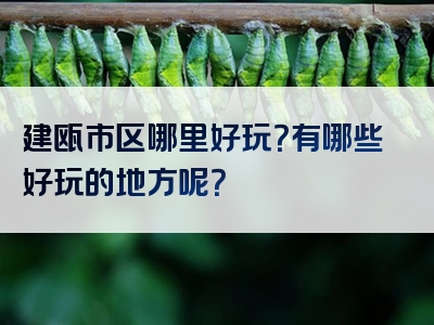 建瓯市区哪里好玩？有哪些好玩的地方呢？