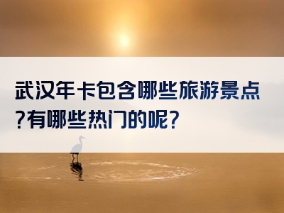 武汉年卡包含哪些旅游景点？有哪些热门的呢？
