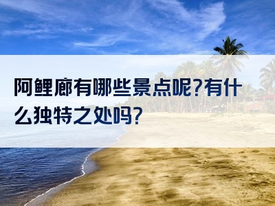 阿鲤廊有哪些景点呢？有什么独特之处吗？
