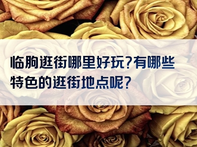 临朐逛街哪里好玩？有哪些特色的逛街地点呢？